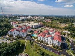 aerial shot of campus